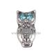 Platinum Plated Alloy Bright eyed owl with Crystal Floating Locket Charms Hot Sell in China