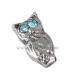 Platinum Plated Alloy Bright eyed owl with Crystal Floating Locket Charms Hot Sell in China