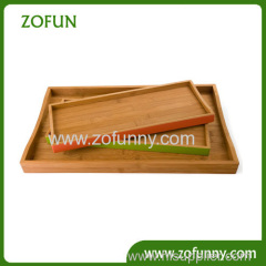 three sizes bamboo dish serving trays
