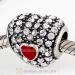 Hot selling European Sterling Clear Pave Enamel Heart with Clear Austrian Crystal Charm Wholesale in China