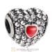 Hot selling European Sterling Clear Pave Enamel Heart with Clear Austrian Crystal Charm Wholesale in China