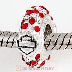 European Style Sterling Silver HD Candy Cane Ride Bead with Austrian Crystal