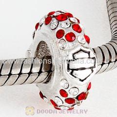 European Style Sterling Silver HD Candy Cane Ride Bead with Austrian Crystal