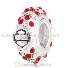 European Style Sterling Silver HD Candy Cane Ride Bead with Austrian Crystal