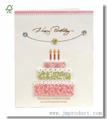 Handmade Happy Birthday Card With Crystal