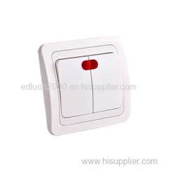 european 2 gang wall switch with light