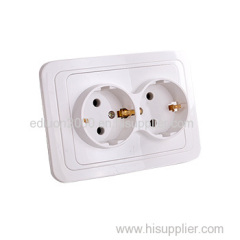 flush wall socket with earthing