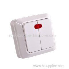 european 2 gang wall switch with light