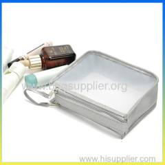 New products 2014 lady storage case clear grenadine makeup pvc bag