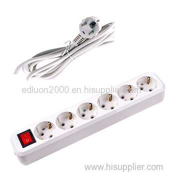 european 6 gang extension socket with wire