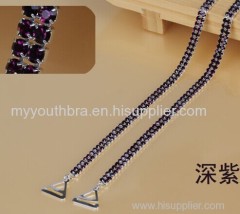 diamante bra strap with pink stone tie
