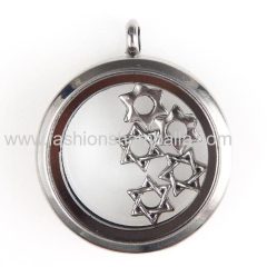 All kinds of platinum Plated Alloy Vintage Star Floating Locket Charms Wholesale