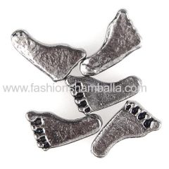 Platinum Plated Alloy Vintage Footprint Floating Locket Charms Wholesale