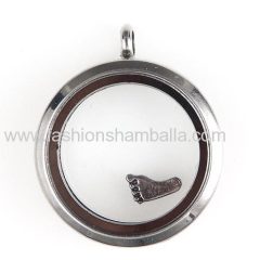Platinum Plated Alloy Vintage Footprint Floating Locket Charms Wholesale