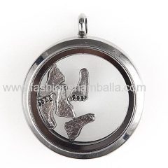 Platinum Plated Alloy Vintage Footprint Floating Locket Charms Wholesale