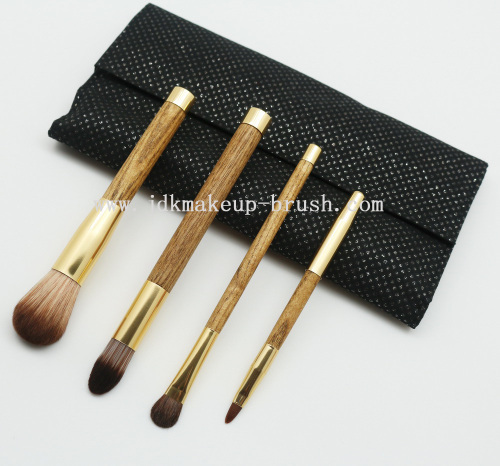 Makeup brush set with gold cap