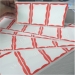 Writable Red Border Eggshell Stickers