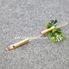 Golden color Acrylic Handle Synthetic Hair Angled Eyebrow Brush