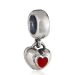 Sterling Silver Dangle YOU and ME with Enamel Heart Beads are Made by High Skilled Worker