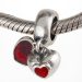 Sterling Silver Dangle YOU and ME with Enamel Heart Beads are Made by High Skilled Worker