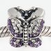 Wholesale Sterling Silver Sparkling Butterfly Beads with Tanzanite and Clear Austrian Crystal in China
