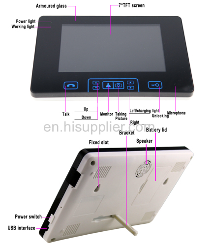 2014 newest Touch key 2.4GHz wireless 7  video doorbell