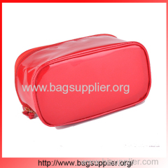 Red shining PVC makeup new design cosmetic zip lock bag