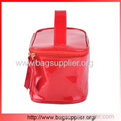 Red shining PVC makeup new design cosmetic zip lock bag