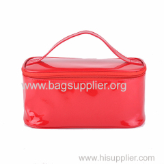 Red shining PVC makeup new design cosmetic zip lock bag