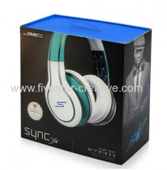 SMS Audio Sync by 50 Over-Ear Wireless Headphones with Playback Controls White and Green