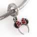 New Item Sterling Silver Dangle Minnie Mouse Headband Beads with Light Siam Austrian Crystal Wholesale