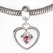 European Sterling Silver Dangle Radiant Heart Beads with Light Rose Austrian Crystal Goods Best Seller