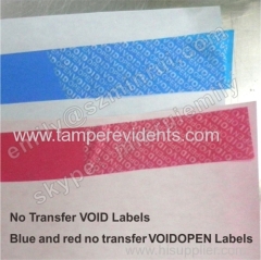 No Residue Red Tamper Proof Warranty VOID IF OPEN Stickers Label Papers