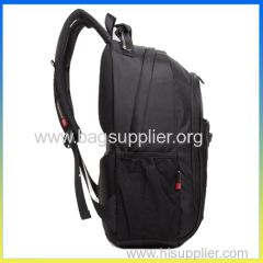 School bag supplier hot sale black laptop polyester backpack