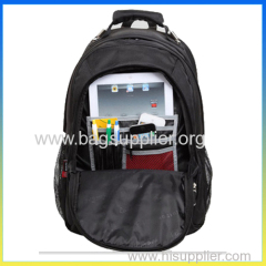 School bag supplier hot sale black laptop polyester backpack