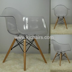 emaes transparent seat with wooden legs