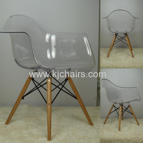 emas transparent seat with wooden legs