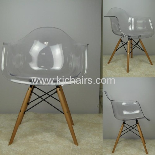 emas transparent seat with wooden legs
