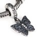 European Sterling Silver Dangle Love Butterfly Beads with Clear Austrian Crystal New Design