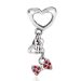 2014 New Arrival Sterling Silver Dangle Fashionably Tied Minnie Mouse Bow Beads with Light Siam Austrian Crystal