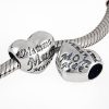 Sterling Silver MOM Heart Charm with MOM Love in Different Languages