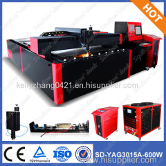 YAG 3015A-600/750W laser cutting machine for metal plate cutting