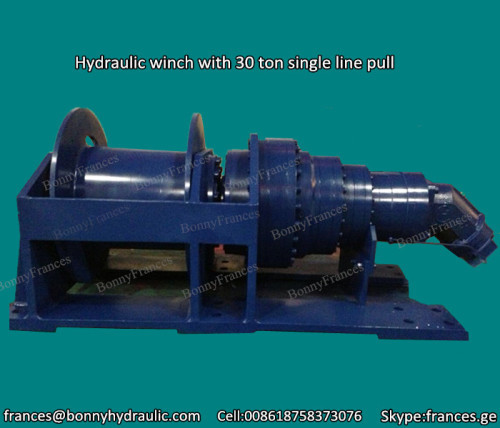 hydraulic winch with 30 ton single line pull