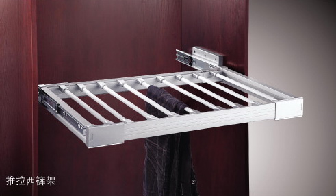 Push in trousers rack