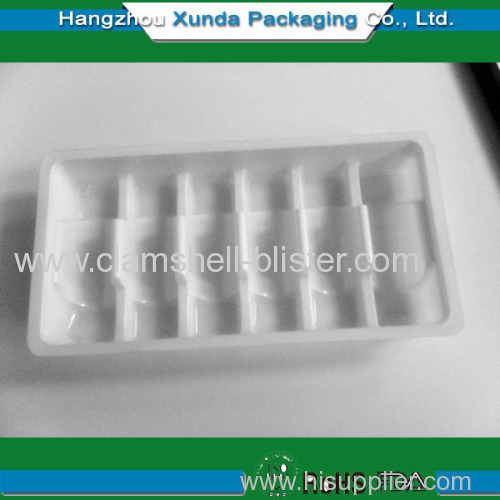 Plastic pharmaceutical packaging vial tray