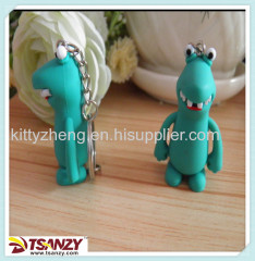 custom soft pvc little hippo key chain