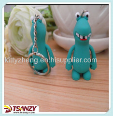 custom soft pvc little hippo key chain
