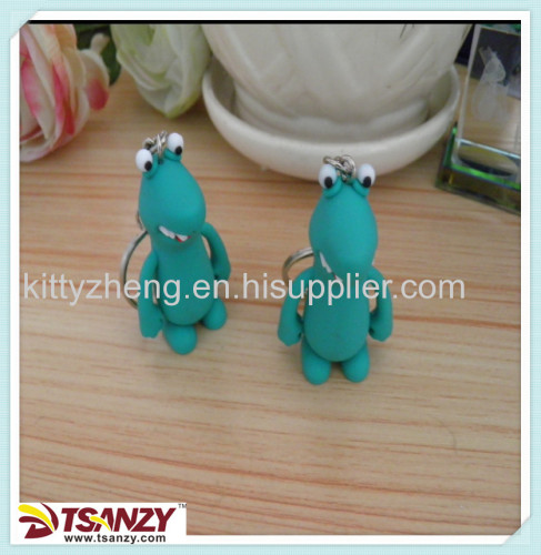 custom soft pvc little hippo key chain