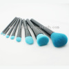 Black Handle Blue Hair Face Kit Makeup Brush Set