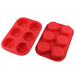 Red 6 silicone Cupcake mold